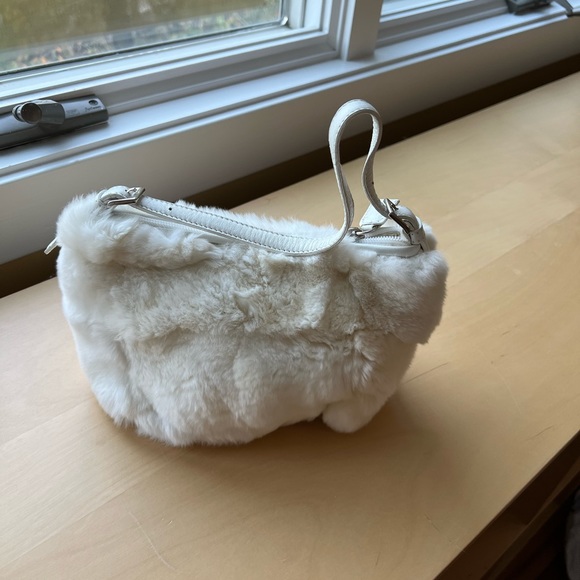 Made in Italy Genuine WHITE rabbit Fur Bag soft purchased from Rodeo Drive. - Picture 3 of 5